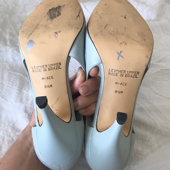 💙HOST PICK!💙 Vintage leather heels with cutouts in pastel mint - Picture 6 of 6